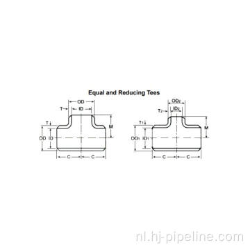 MSS SP75 stompe las T-stuk en reducerend T-stuk